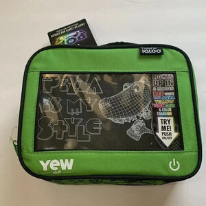 Yew Igloo Insulated Square Cooler Lunch Bag Light Up Dinosaurs New